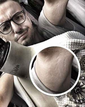 După ce a apărut cu vergeturi şi pielea flască pe braţe, Răzvan Ciobanu s-a pozat în chiloţi! Cum arată picioarele designerului