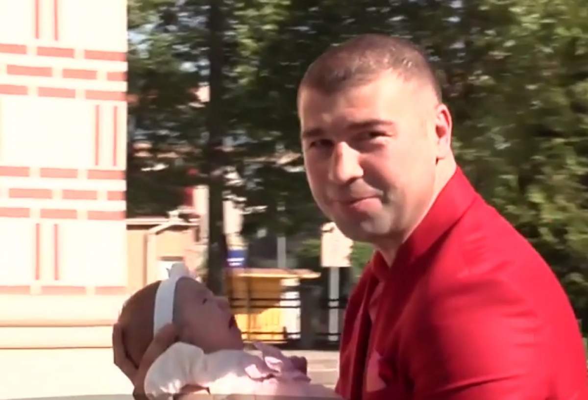 VIDEO / Imagini de senzaţie de la botezul secret al fiicei lui Lucian Bute! Luptătorul a izbucnit în lacrimi