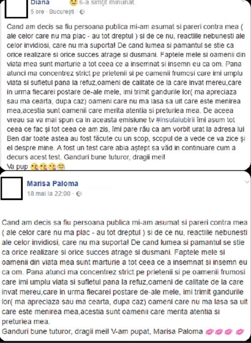 FOTO / Diana de la "Insula Iubirii" a făcut o GAFĂ imensă pe Internet! Fanii au taxat-o şi au sărit imediat la gâtul ei