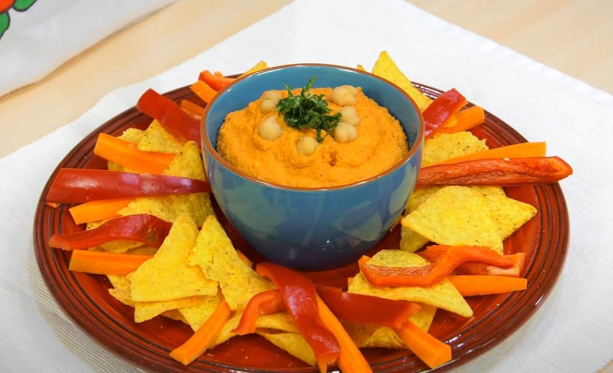 REŢETA ZILEI: Bunătate vegetariană! Hummus delicios cu ardei copţi