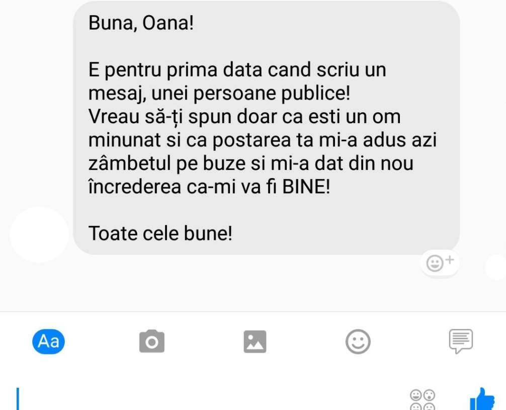 FOTO / Oana Roman, surpriza de dimineaţă! Când a citit mesajul a rămas fără cuvinte