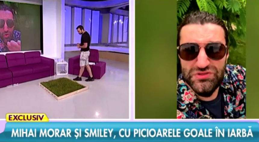 VIDEO / Mihai Morar, super provocare de la Smiley! Prezentatorul TV s-a descălţat în direct şi ce a urmat e un exemplu pentru toţi