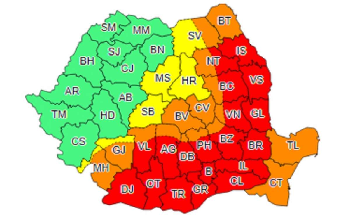 COD ROŞU de CANICULĂ în mai multe zone ale ţării