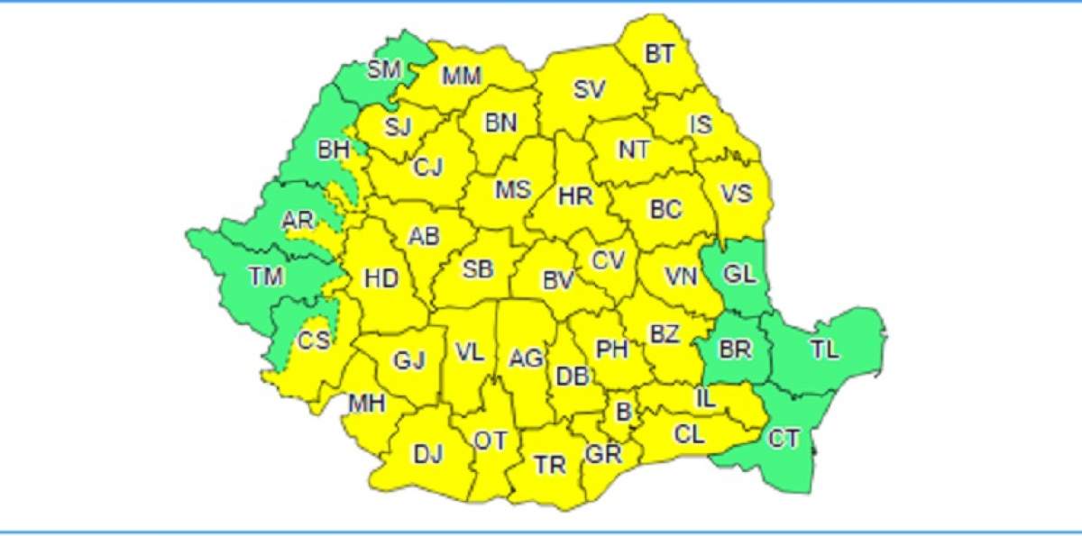 ATENȚIONARE METEOROLOGICĂ: Se anunţă vijelii şi căderi de grindină