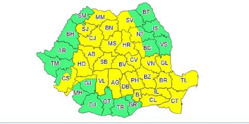 UPDATE! Vremea rea nu ne lasă! Meteorologii anunță cod GALBEN de ploaie