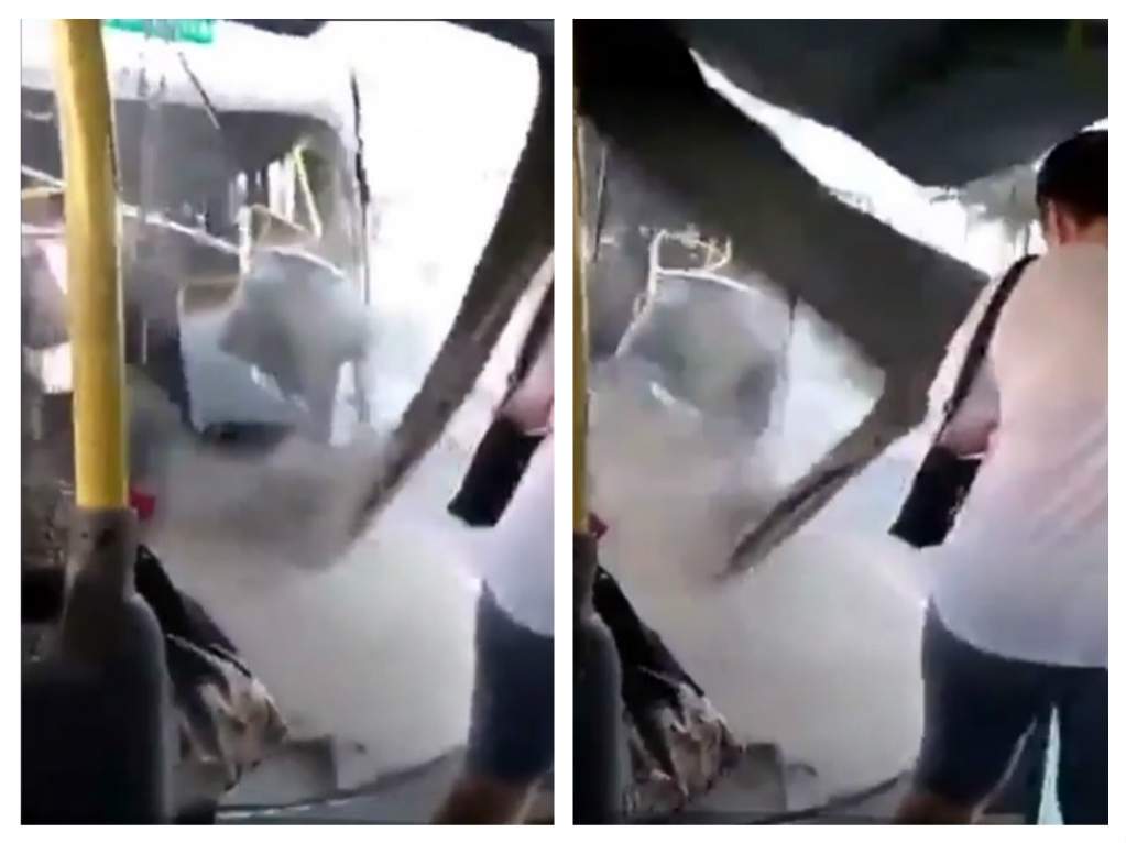 VIDEO / TERIFIANT! Autobuz RUPT în două chiar în timpul mersului! Oamenii au trecut prin clipe de COŞMAR