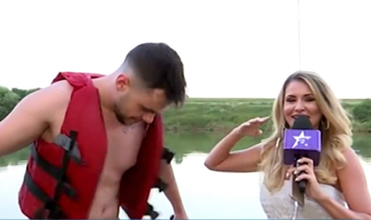 VIDEO / Fratele Alinei Eremia, la bustul gol şi ud din cap până în picioare! Mircea a făcut pentru prima dată "wakeboard"