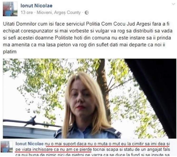 Detalii neştiute despre şoferul care a ameninţat cu moartea o poliţistă!