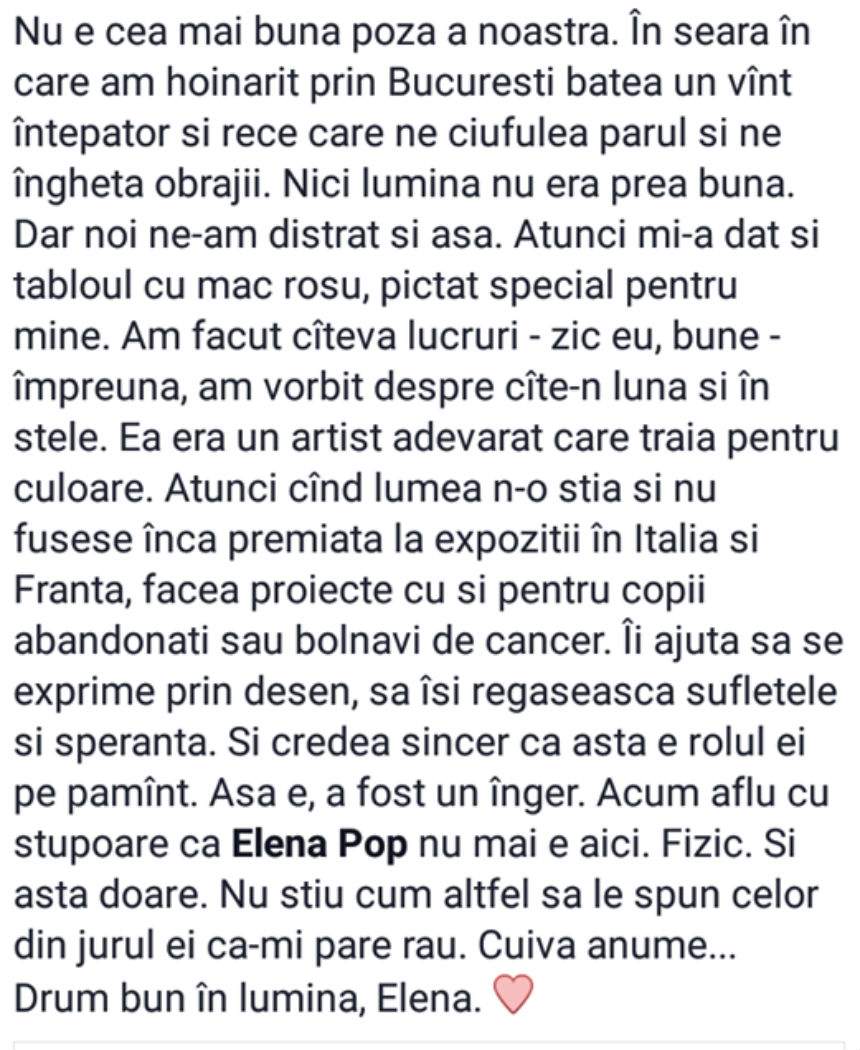 Cât de crudă i-a fost soarta! Pictoriţa Elena Pop ajuta copiii bolnavi de cancer, dar a fost răpusă de această maladie! Ce a mărturisit înainte să moară