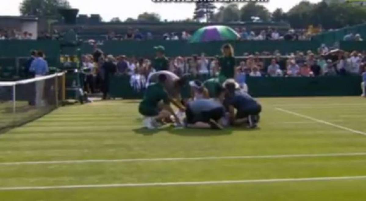VIDEO / Momente ȘOCANTE la meciul Soranei de la Wimbledon! A fost scoasă pe TARGĂ