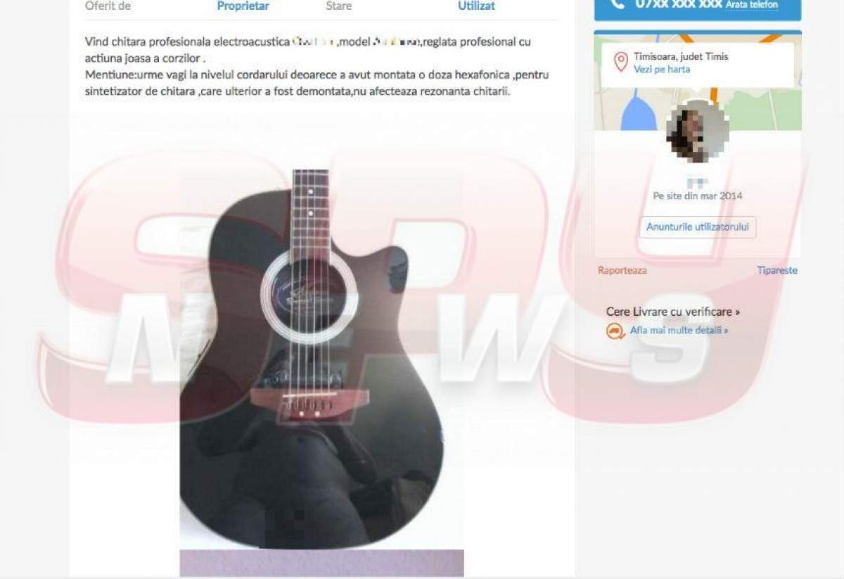 FOTO / Gafă imensă pe un site de anunţuri din România! A vrut să îşi vândă chitara, dar şi-a pozat "instrumentul" genital