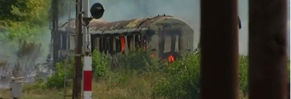 VIDEO / Incendiu în Gara de Nord. Mai multe vagoane au luat foc