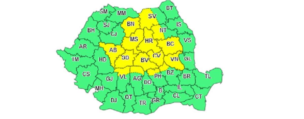 Meteorologii au emis COD GALBEN şi PORTOCALIU de PLOI, grindină şi vânt! Vezi zonele vizate de potop