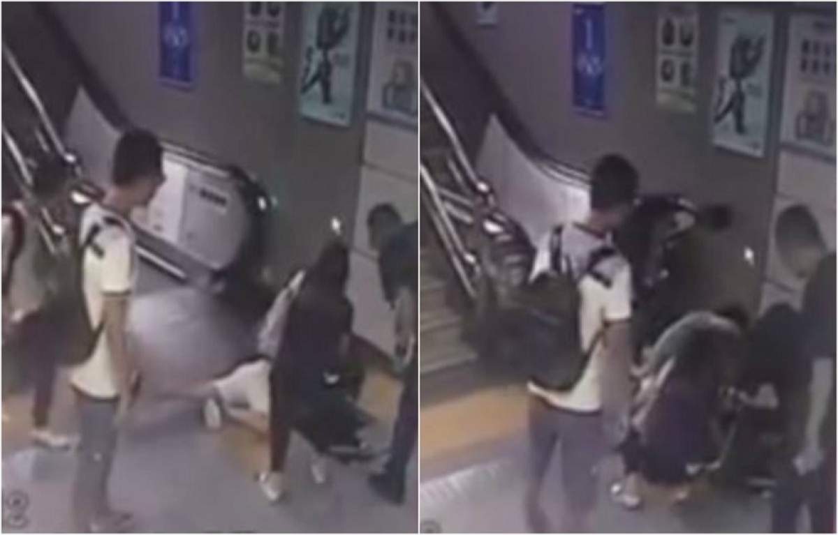 VIDEO / Imagini dramatice! O femeie a fost ”aspirată” de motorul unor scări rulante. A fost tăiată din cap până în picioare