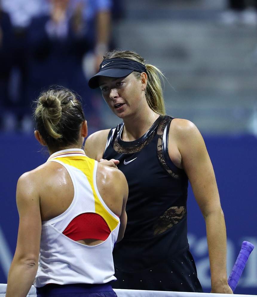 FOTO / Simona Halep, învinsă de Maria Şarapova în primul tur la US Open. Ce au spus la finalul meciului