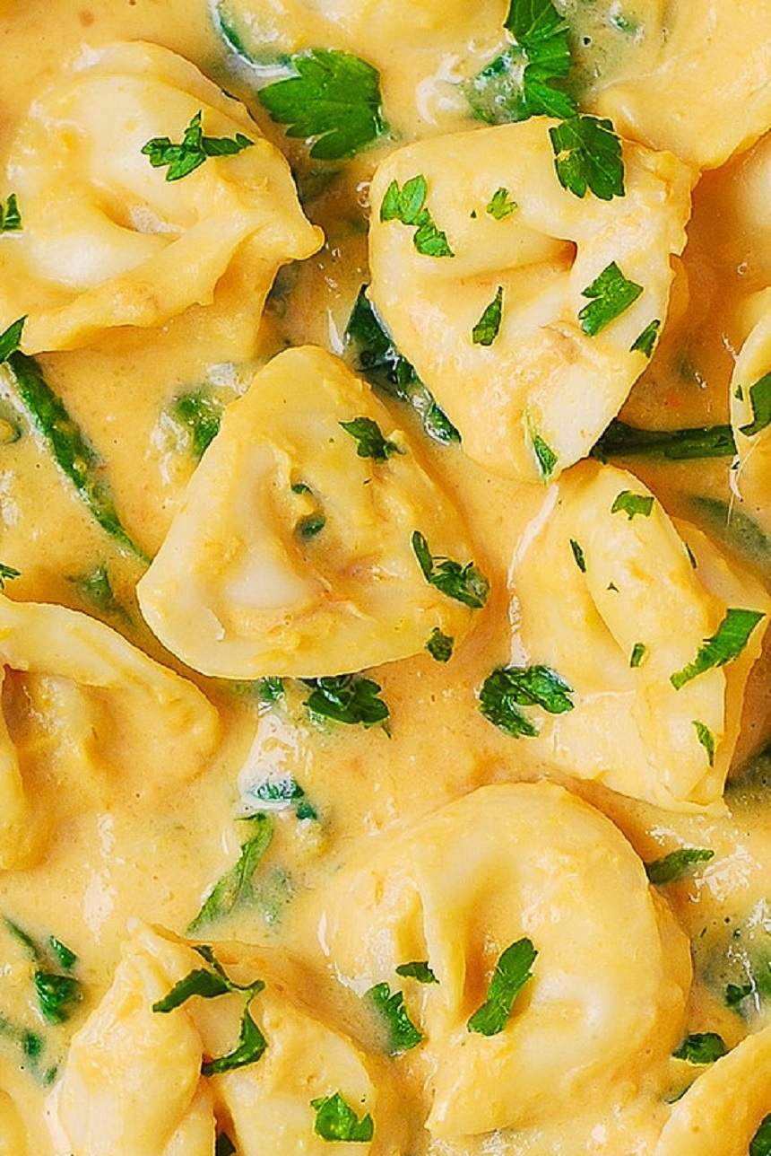 Tortellini cu spanac şi dovleac