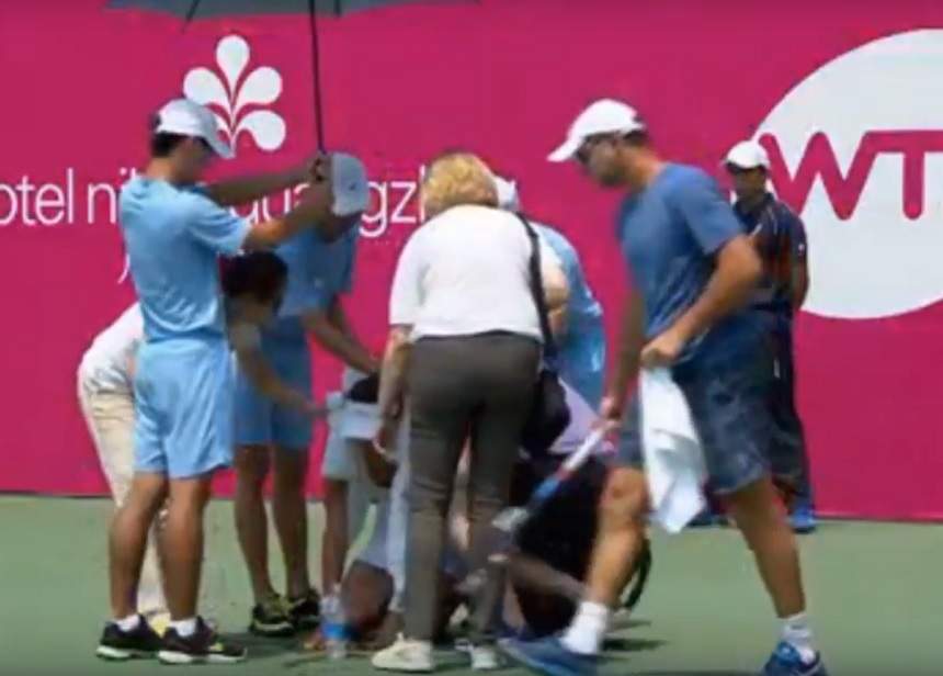 FOTO & VIDEO / Patricia Ţig, la un pas de tragedie! Sportiva noastră s-a prăbuşit pe terenul de tenis!