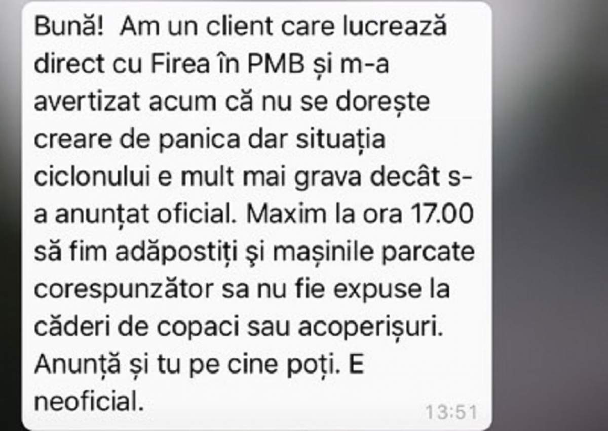 Mesajul care a înspăimântat toţi românii! Ascund autorităţile adevăratul pericol al furtunii? Ce a răspuns Primăria Capitalei