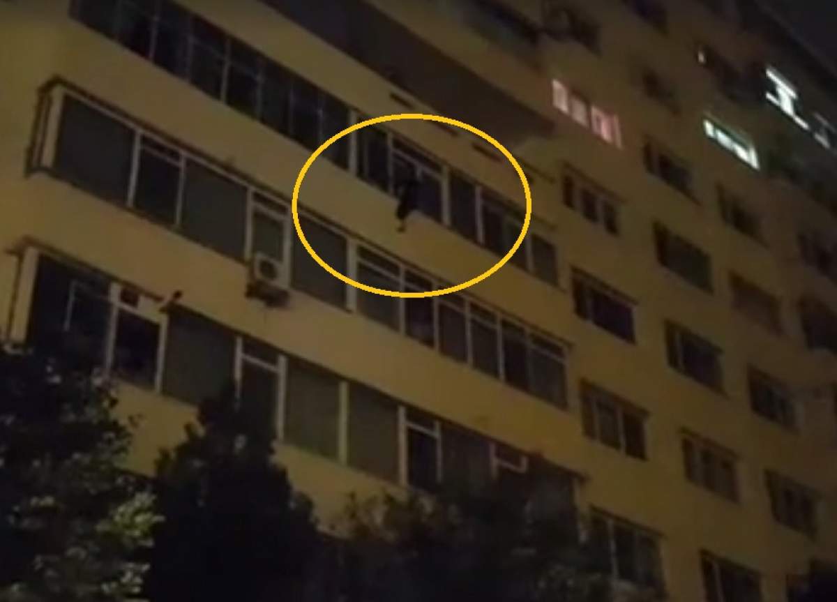 VIDEO / Scene şocante în Buzău! O femeie ameninţă că se arunca de la etaj