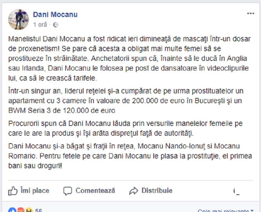 Dani Mocanu, comportament inexplicabil după ce a fost săltat de DIICOT! Ce a făcut manelistul în ultimele ore