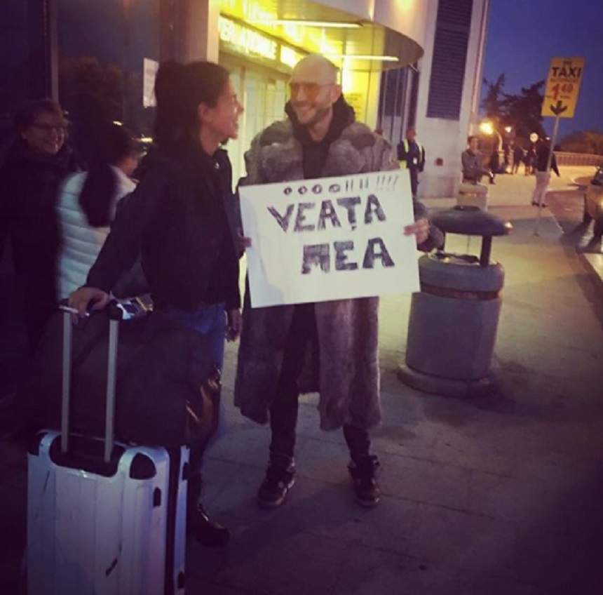 FOTO / Soția lui Cătălin Bordea s-a întors din vacanță! Cum a așteptat-o comediantul în aeroport: ”Veața mea”