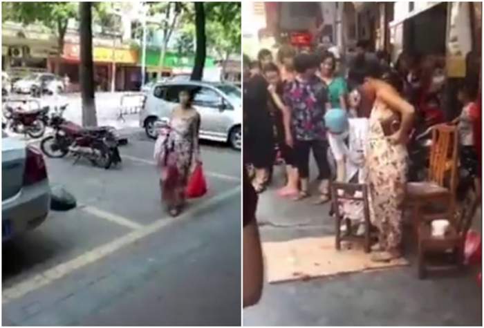 VIDEO / O femeie a născut în plină stradă chiar când se ducea la cumpărături! Trecătorii i-au sărit în ajutor