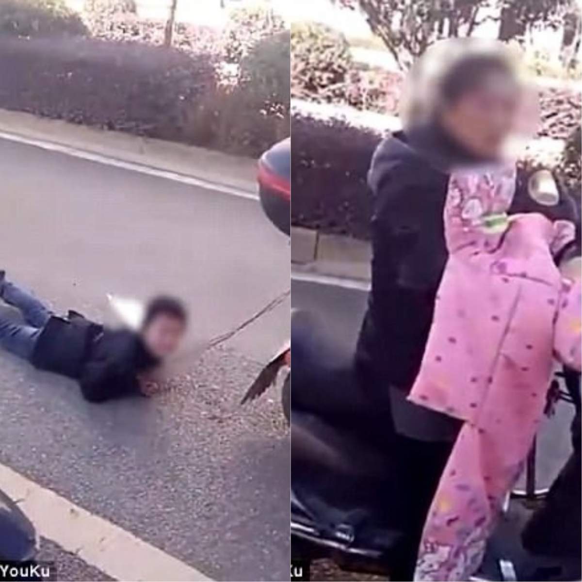 VIDEO / Revoltător! O mamă și-a legat fiul de scuter și l-a târât zeci de metri, pentru că ar fi fost "obraznic"