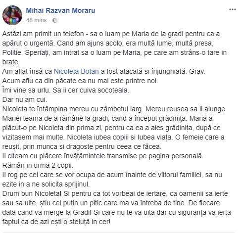 Mesajele sfâșietoare ale cunoscuților Nicoletei, femeia ucisă la grădiniță: "Nu-mi voi ierta niciodată că am ignorat semnele"