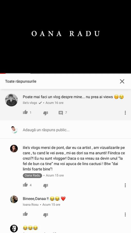 E scandal pe YouTube! Oana Radu, către Ilie’s Vlogs: „Dai limbi foarte bine!”