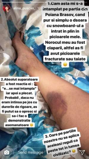VIDEO / Alina Puşcaş, accident extrem de grav pe pârtia de schi. Reacţia uluitoare a vinovatei. "Se mai întâmplă"