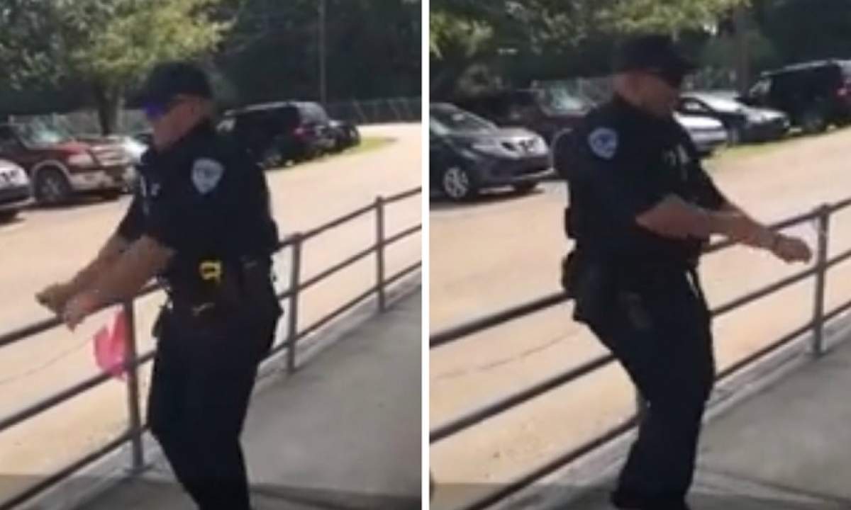 VIDEO / Cel mai amuzant polițist. Ofiţerul a dansat pe ritmurile sirenei de la maşina de poliţie!
