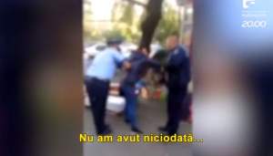 VIDEO / Tânără gravidă, săltată de poliţişti pe stradă! Femeia vindea legume şi zarzavat!