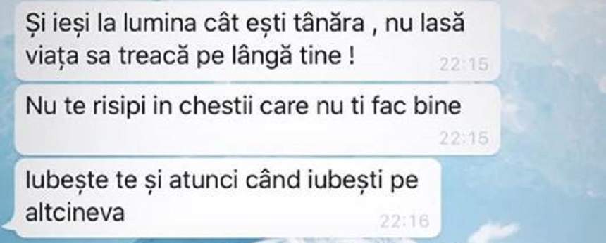 Schimb emoţionant de mesaje între o cântăreaţă de la noi şi mama ei: "Nu te risipi în chestii care nu-ţi fac bine"! Reacţia sa spune totul