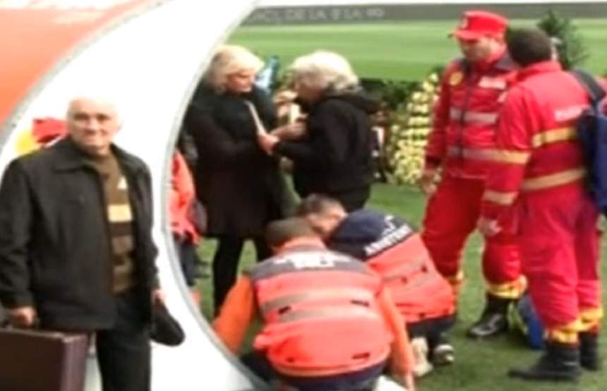 FOTO / Soției lui Ilie Balaci i s-a făcut rău pe stadion. SMURD-ul a intervenit de urgență