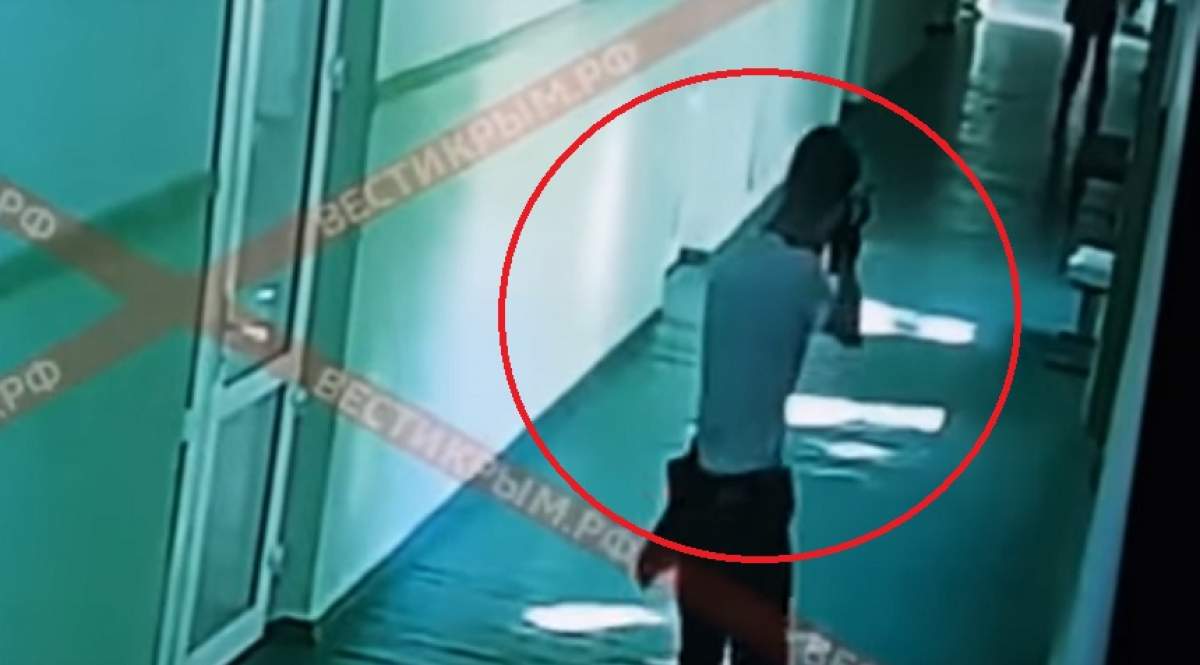 VIDEO ȘOCANT / Filmarea cu masacrul din Crimeea a fost făcuta publică. Atacatorul a împușcat oameni pe holurile liceului