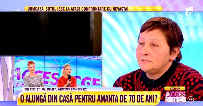 VIDEO / Înşelată de soţul pocăit? Femeia disperată acuză că este alungată din casă pentru amanta de 70 de ani