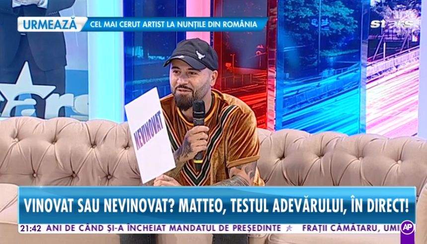 VIDEO / Nicio femeie nu şi-ar dori un iubit ca Matteo. Artistul a recunoscut că are o problemă