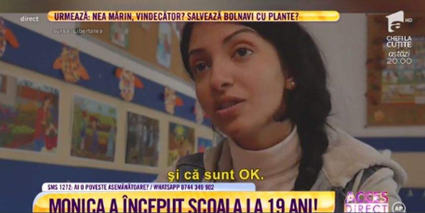 VIDEO / Obligată în copilărie să cerşească, Monica a început şcoala la 19 ani! Tânăra este în clasa 0