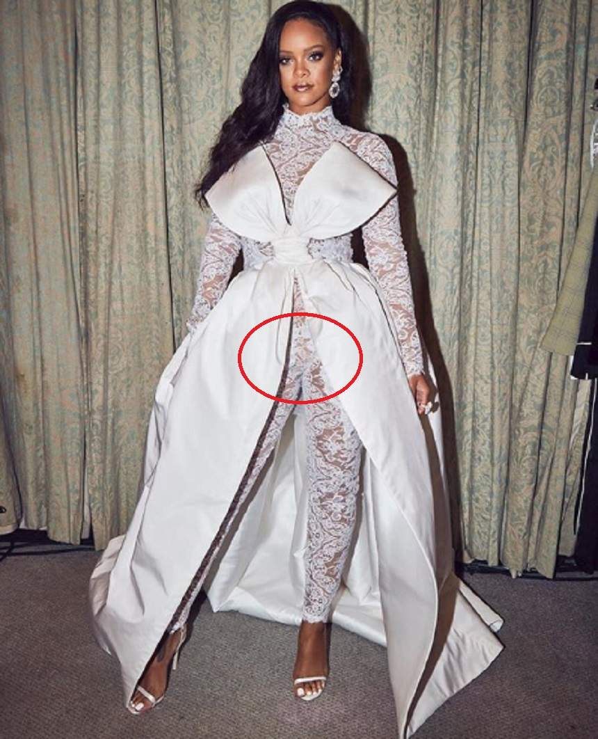 FOTO / Rihanna, ce ai făcut? Salopeta transparentă a lăsat la vedere lenjeria intimă, pe covorul roșu