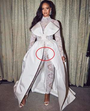 FOTO / Rihanna, ce ai făcut? Salopeta transparentă a lăsat la vedere lenjeria intimă, pe covorul roșu