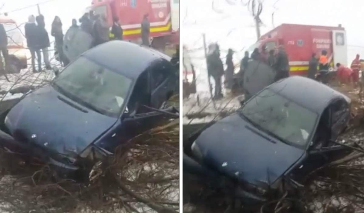 VIDEO / Accident grav în Dolj! O maşină a intrat într-un cap de pod. Sunt mai multe victime
