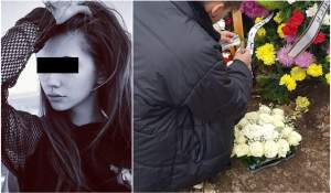 FOTO / Durere fără margini la înmormântarea Andreei, tânăra ucisă în accidentul din Prahova: "Adio iubirea mea"
