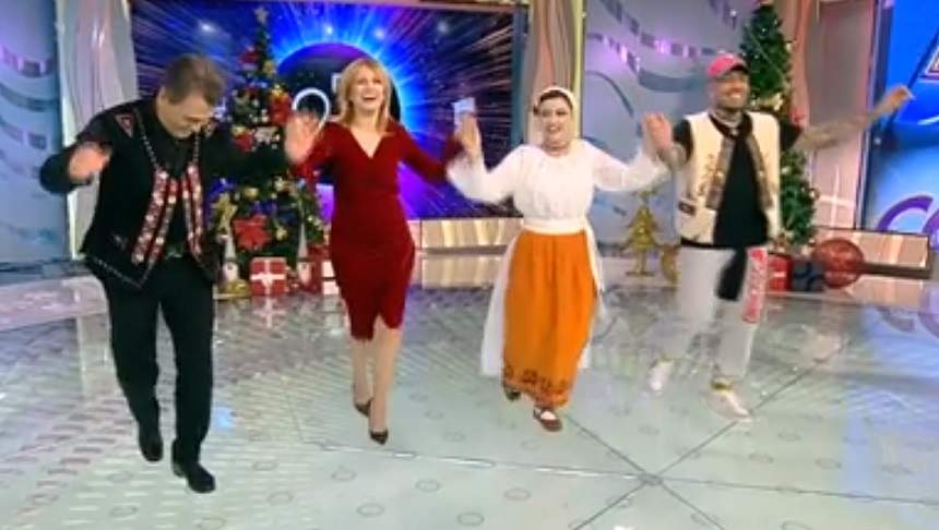 VIDEO / Graviduța Simona Gherghe, show pe ritmuri de muzică populară la „Acces Direct”! Nea Mărin a luat-o la dans