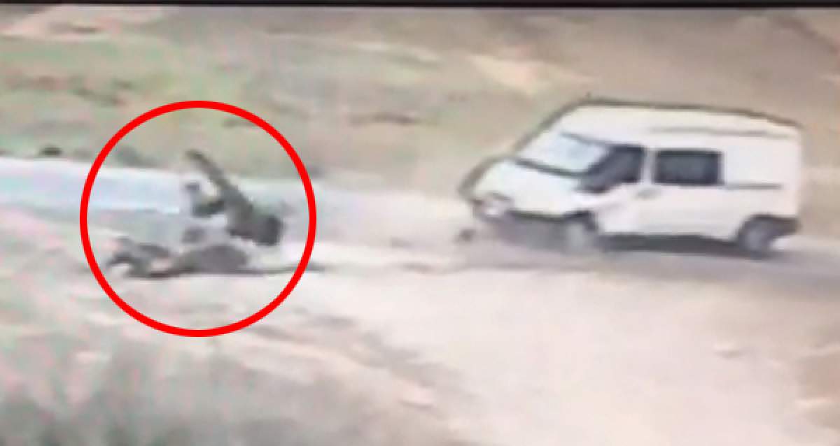 VIDEO / A zburat zeci de metri cu motocicleta! Elevul este în stare critică