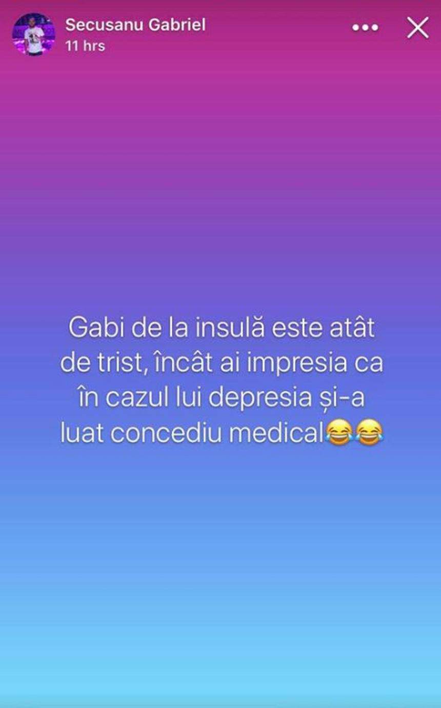 Gabi de la "Insula Iubirii" face mişto de fani. "Sunt atât de trist"