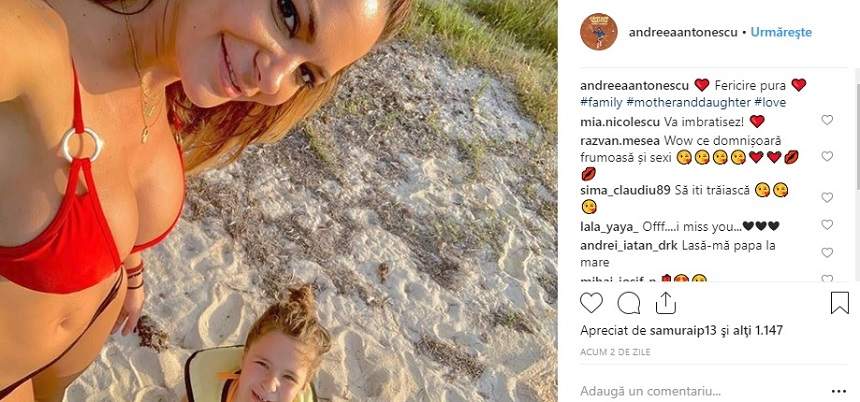 FOTO / Clipe emoţionante alături de fiica sa! Vezi cât este de fericită Andreea Antonescu