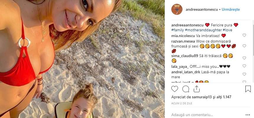 FOTO / Clipe emoţionante alături de fiica sa! Vezi cât este de fericită Andreea Antonescu