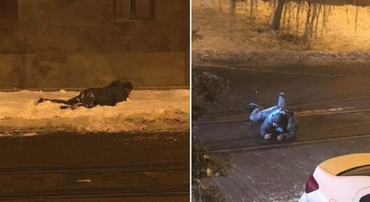 VIDEO / Fenomenul "Zombie" a ajuns şi pe străzile din Arad. S-a aşezat în mijlocul străzii şi a îngrozit şoferii