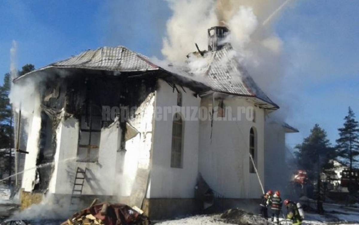 Arde biserica! Incendiu puternic într-o comună din Vrancea