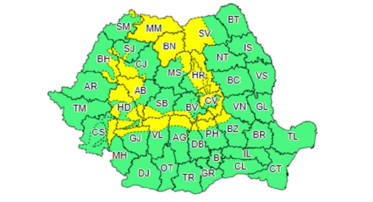 Alertă meteo de vreme rea! Ninsoare şi ploaie în ziua de Crăciun